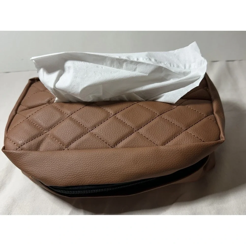 Car Tissue Holder for 120 Standard Tissue,Leather PU Tissues Box Cover for Car